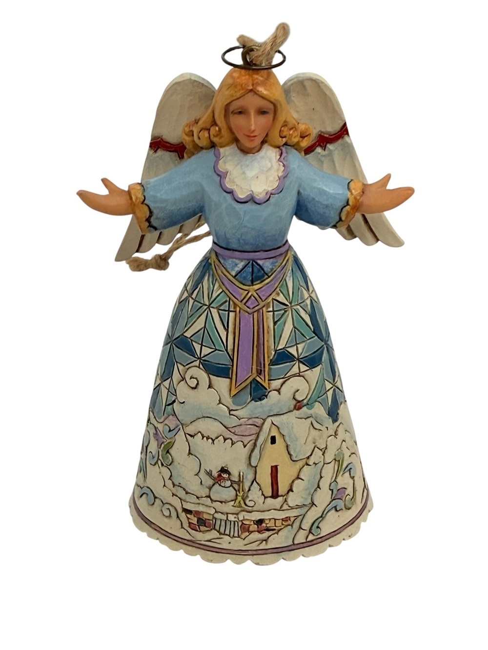 Jim Shore designs Angel with winter scene Hand-Painted Angel Figurine Ornament